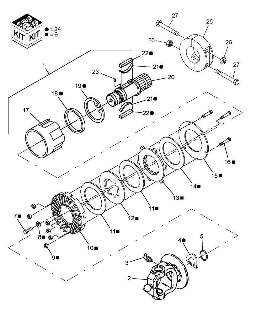 Схема запчастей Case IH DCX101 - (58.100.01[03]) - CLUTCH, FRICTION OVERRIDING, PRIOR TO PIN HCA0006607 (58) - ATTACHMENTS/HEADERS