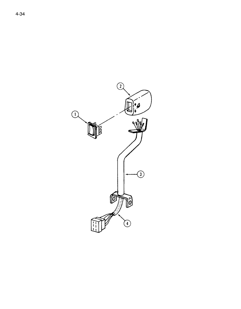 Схема запчастей Case IH 1844 - (4-34) - PROPULSION CONTROL HANDLE (06) - ELECTRICAL SYSTEMS