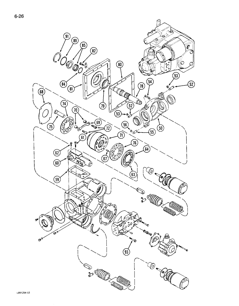 Схема запчастей Case IH 1844 - (6-26) - HYDROSTATIC PUMP, 1844 COTTON PICKER (03) - POWER TRAIN