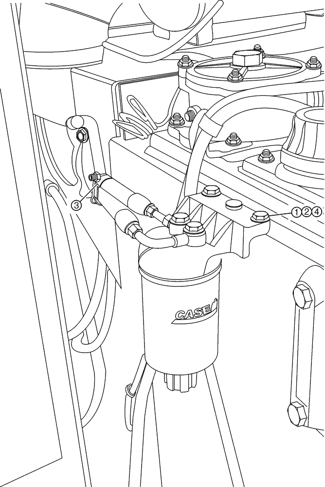 Схема запчастей Case IH SPX3310 - (03-030) - FUEL FILTER MOUNTING HARDWARE PACKAGE (01) - ENGINE