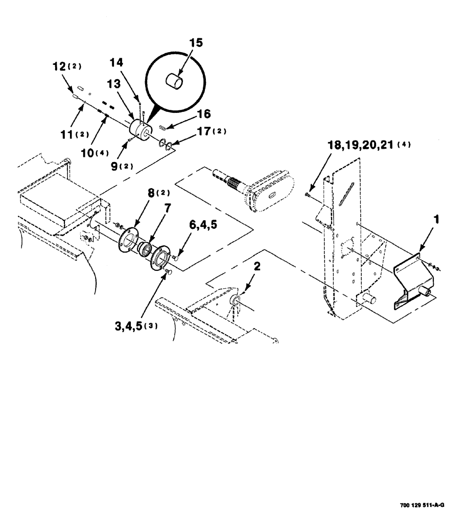 Схема запчастей Case IH 8576 - (03-004) - PICKUP MOUNTING ASSEMBLY, S.N. CFH0113001 THRU CFH0163128 Pickup