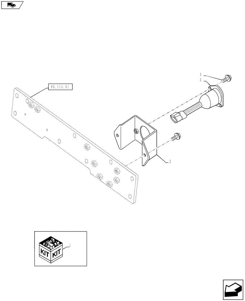 Схема запчастей Case IH FARMALL 40B - (88.100.21) - DIA KIT, 7-PIN CONNECTOR - MT20119007 (88) - ACCESSORIES