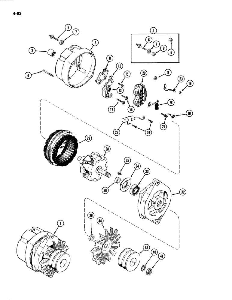 Схема запчастей Case IH 4494 - (4-092) - ALTERNATOR (04) - ELECTRICAL SYSTEMS