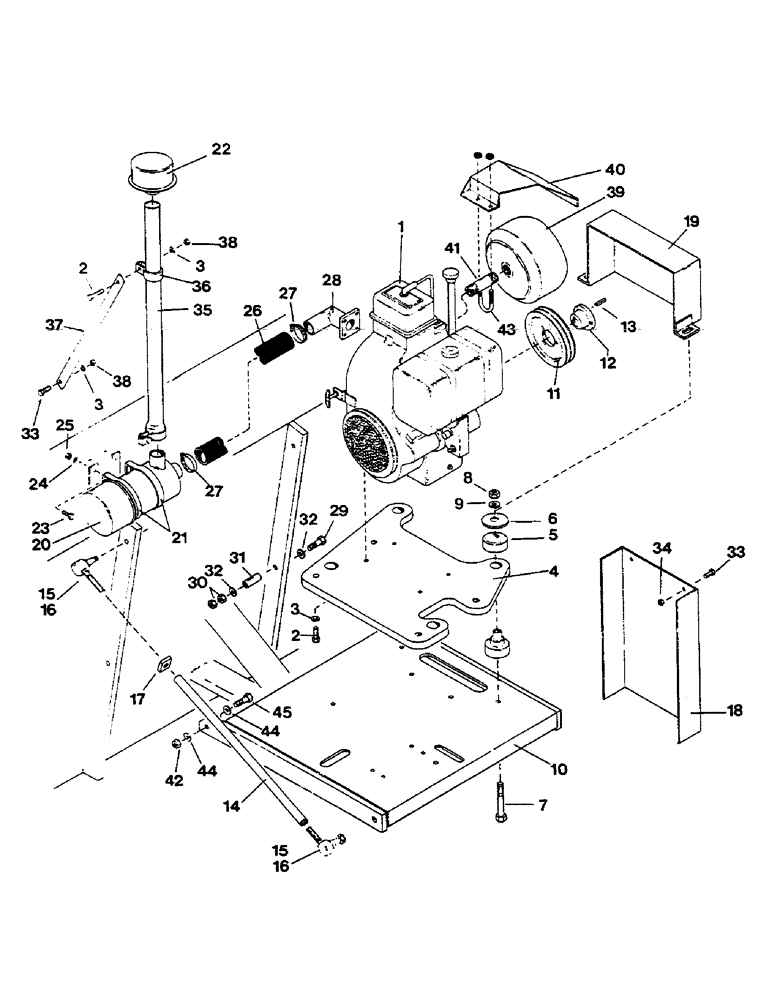 Схема запчастей Case IH AS1502 - (36) - MODEL AS1002 ENGINE MOUNTING (10) - ENGINE