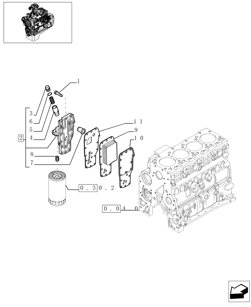 Схема запчастей Case IH F4GE0484C D601 - (0.31.5[01]) - HEAT EXCHANGER - ENGINE (4896803) 