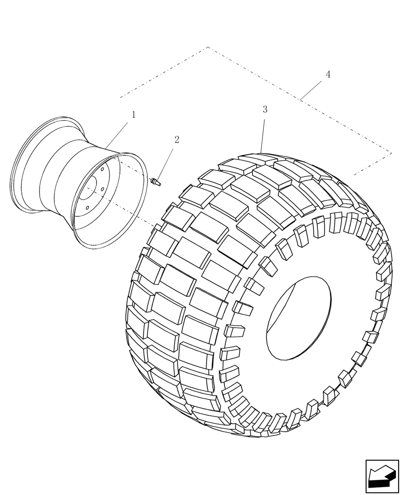 Схема запчастей Case IH 2330 - (44.511.01) - FRONT WHEEL, TIRE AND VALVE (44) - WHEELS