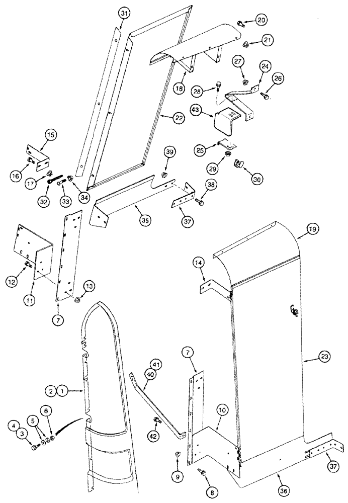 Схема запчастей Case IH 2377 - (09H-08) - GRAIN TANK, CORNER COVER PARTS (12) - CHASSIS