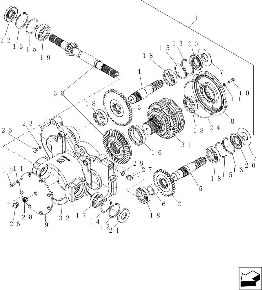 Схема запчастей Case IH 9010 - (60.150.02) - GEARBOX - FEEDER CONVEYOR DRIVE, WITH ROCK TRAP DRIVE - 9010 (60) - PRODUCT FEEDING