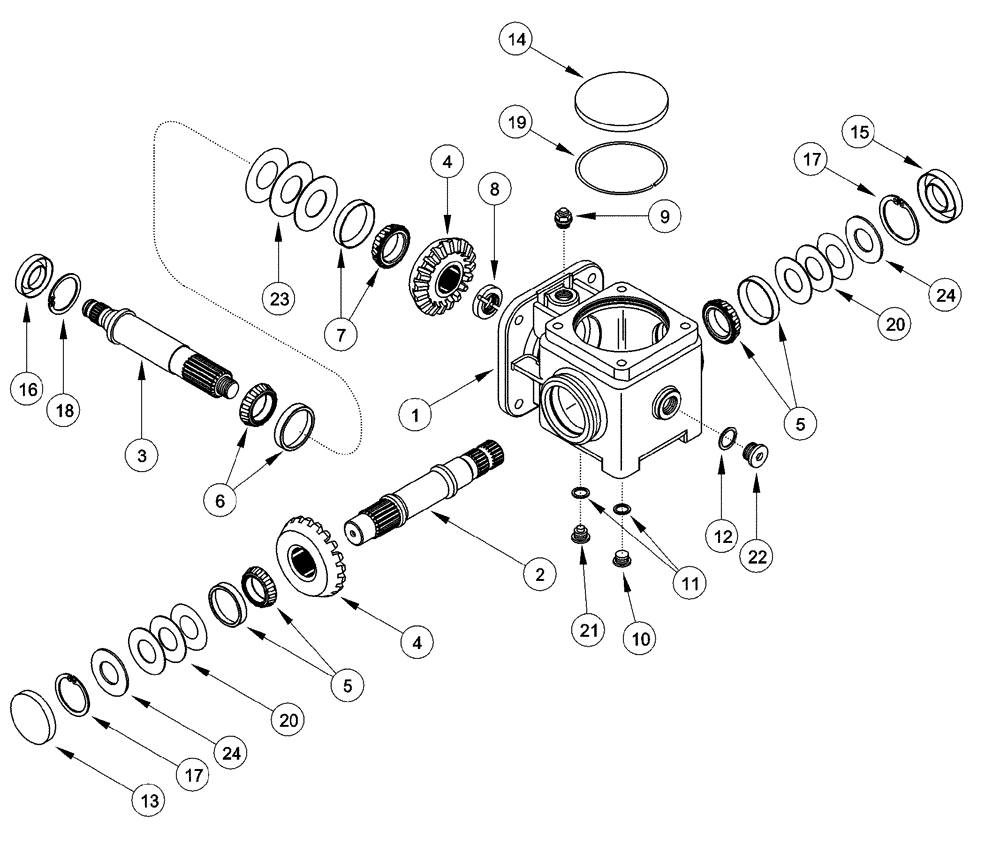 Схема запчастей Case IH CPX420 - (09A-05) - GEARBOX - DRUM DRIVE - RIGHT HAND (13) - PICKING SYSTEM