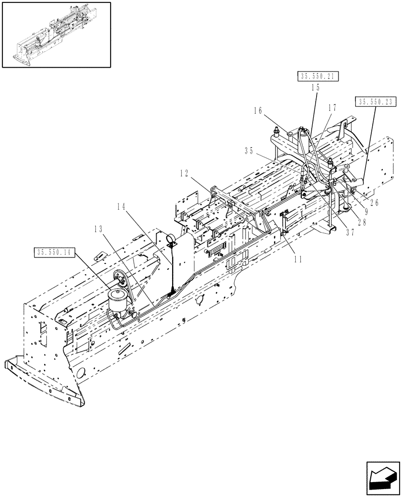 Схема запчастей Case IH SB541C - (35.550.20) - HYDRAULIC BALE TENSION, SC541C (35) - HYDRAULIC SYSTEMS