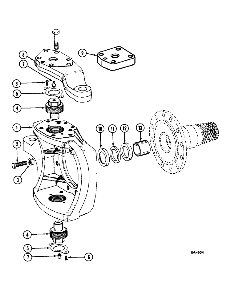 Схема запчастей Case IH 248 - (6-530) - STEERING KNUCKLE - 4 WHEEL DRIVE, 258, 585 (06) - POWER TRAIN