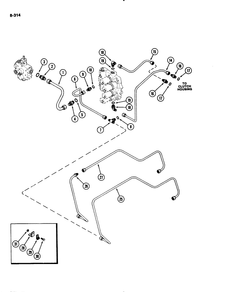 Схема запчастей Case IH 2294 - (8-314) - HYDRAULICS, POWER SHIFT CONTROL CIRCUIT (08) - HYDRAULICS