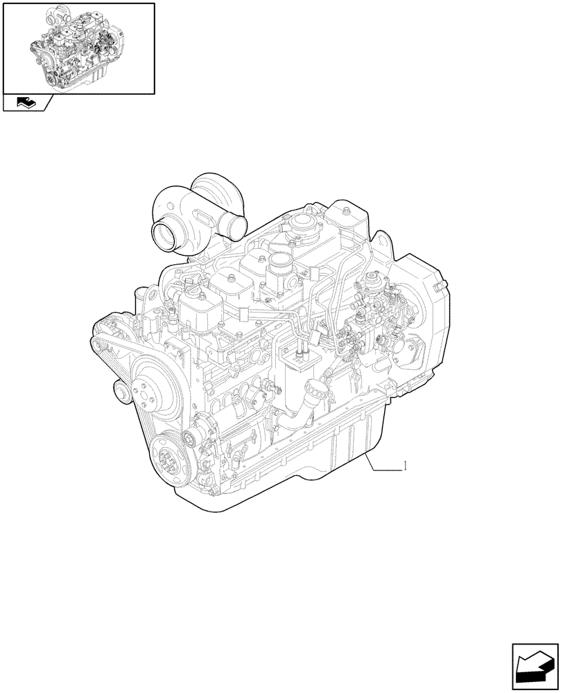 Схема запчастей Case IH F4GE9684C J601 - (0.02.1) - ENGINE ASSY (84152356) 