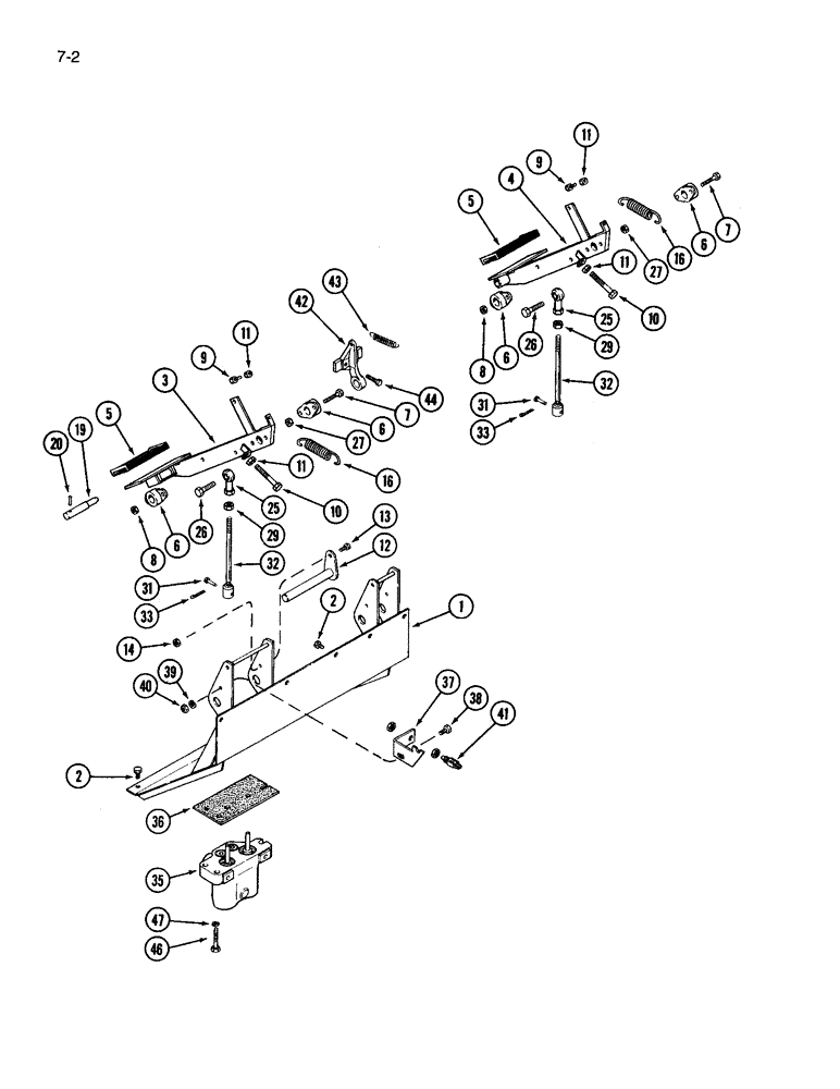 Схема запчастей Case IH 3594 - (7-002) - BRAKE PEDALS AND VALVE (07) - BRAKES