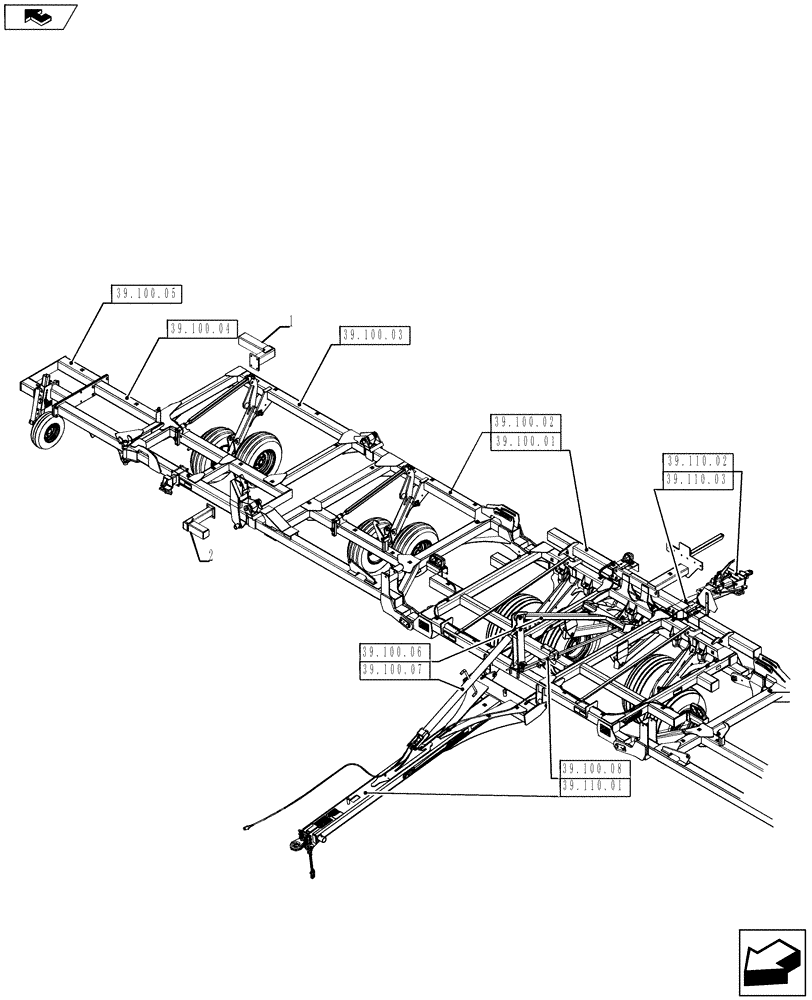 Схема запчастей Case IH 940 - (39.100.00) - FRAME INDEX (39) - FRAMES AND BALLASTING