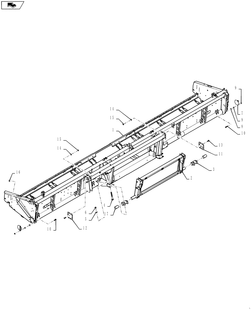 Схема запчастей Case IH 3162 - (58.130.04[02]) - FRAME ASSEMBLY, 30 FOOT HEADER (58) - ATTACHMENTS/HEADERS