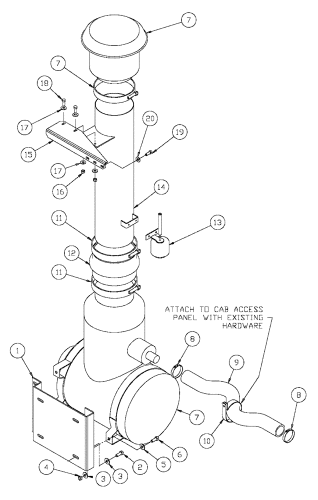 Схема запчастей Case IH FLX3300B - (02-042) - AIR FILTER GROUP (01) - ENGINE