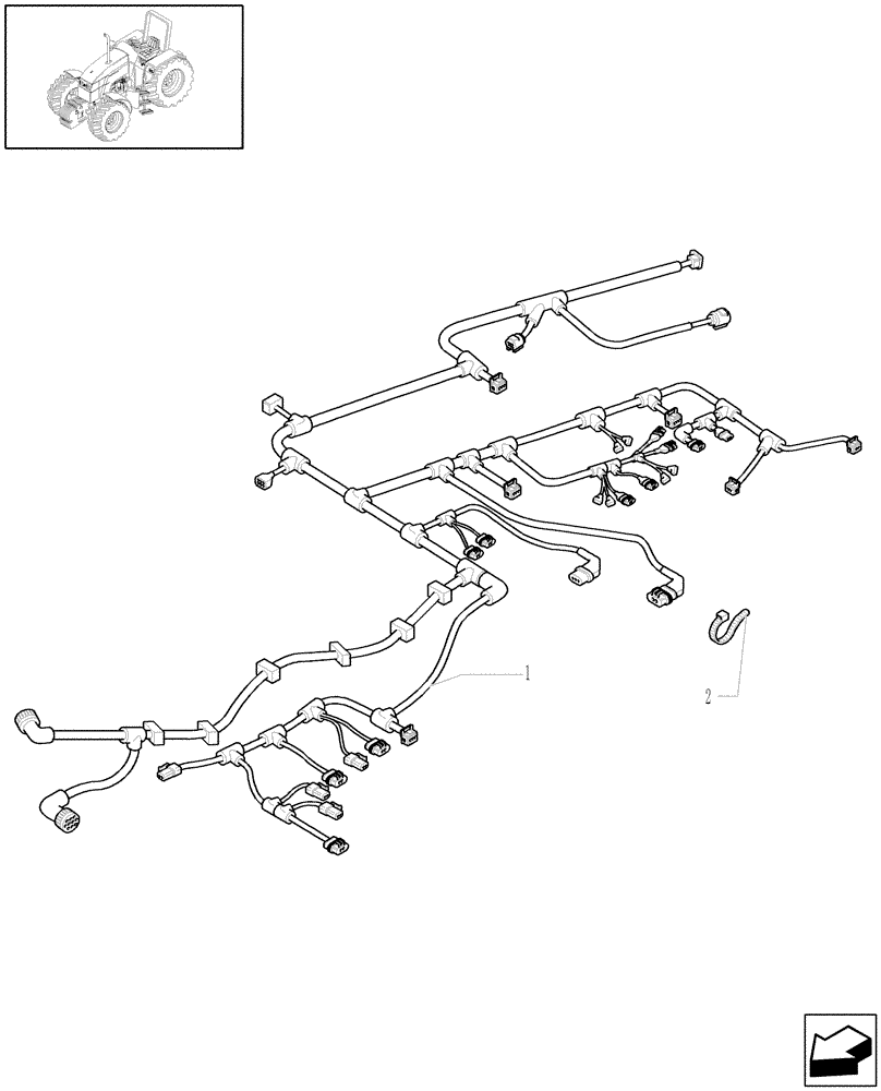 Схема запчастей Case IH MXU115 - (1.75.4/03[03A]) - (VAR.110-120-300-300/1) TRANSMISSION 12X12 - CABLE EXTENSION - L/CAB - D5148 - C5158 (06) - ELECTRICAL SYSTEMS