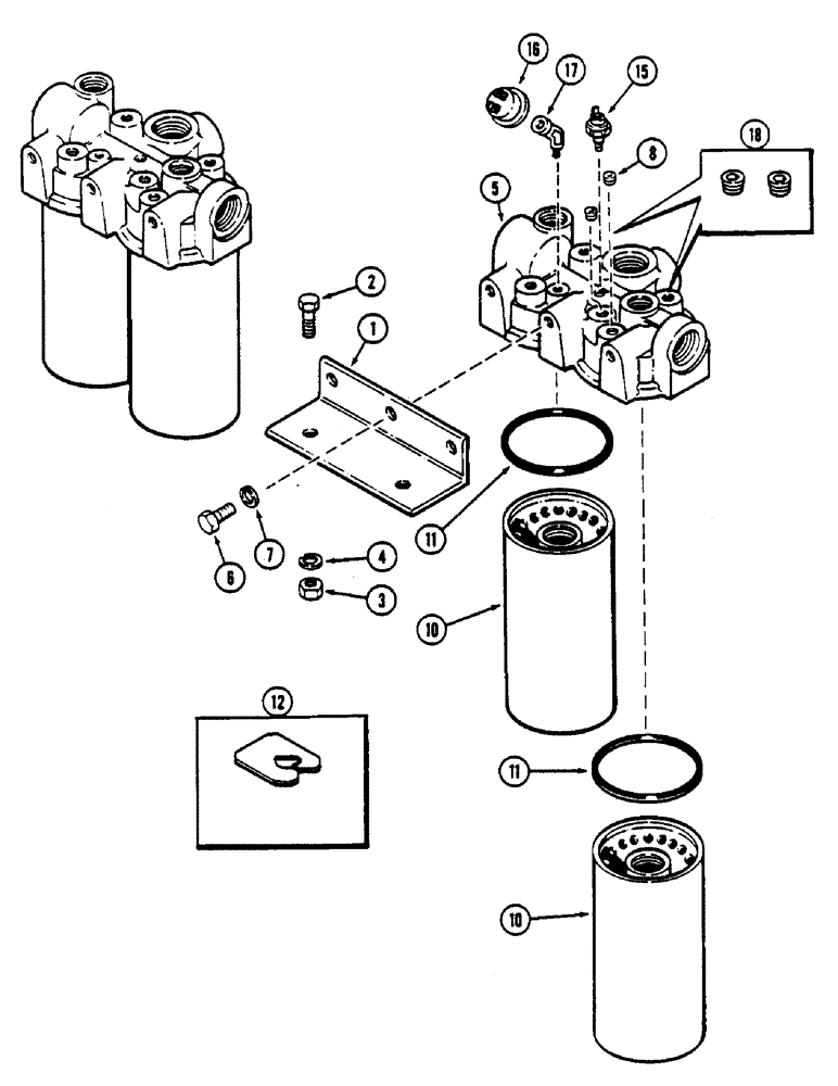 Схема запчастей Case IH 4690 - (8-252) - HYDRAULIC OIL FILTER ASSEMBLY (08) - HYDRAULICS