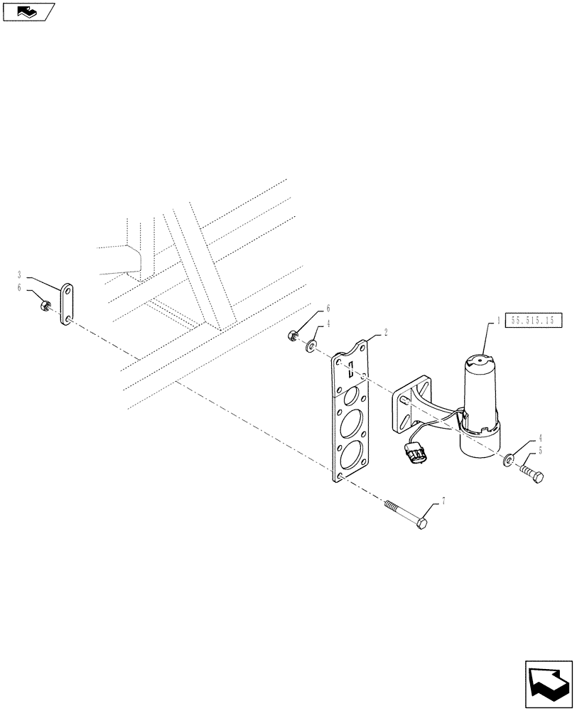 Схема запчастей Case IH 4430 - (55.515.14[02]) - ADDITIONAL SENSORS FOR AUTOBOOM, SN YBT031929 AND AFTER (55) - ELECTRICAL SYSTEMS