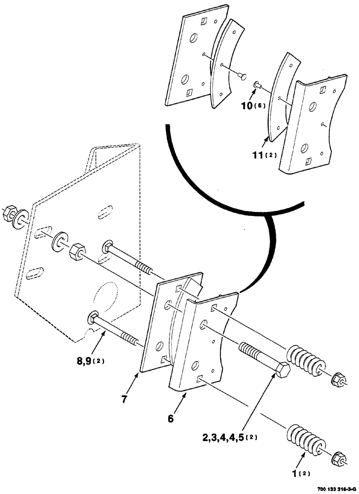 Схема запчастей Case IH 8870 - (05-08) - LEFT AND RIGHT BRAKE ASSEMBLIES (33) - BRAKES & CONTROLS