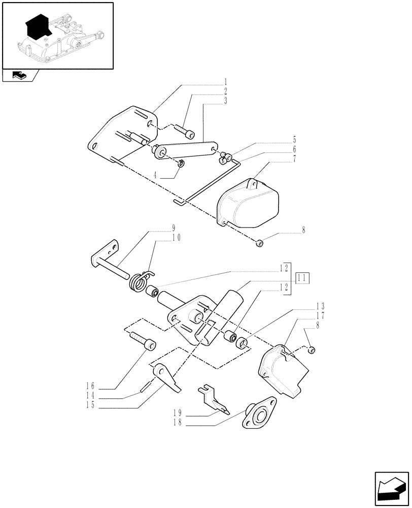 Схема запчастей Case IH FARMALL 85C - (1.82.5/01) - HPL WITH ELECTRONIC DRAFT CONTROL - SUPPORT AND GUARDS (VAR.330127-331127-332127-333127) (07) - HYDRAULIC SYSTEM