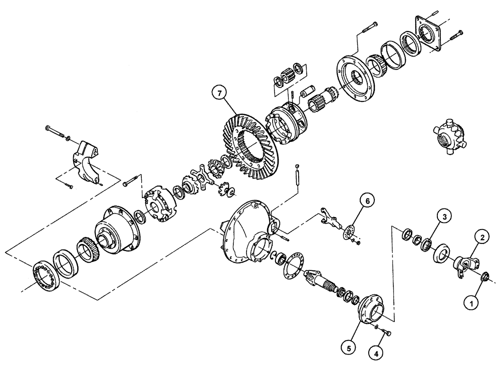 Схема запчастей Case IH 4300 - (04-007) - REAR AXLE CARRIER Frame & Suspension