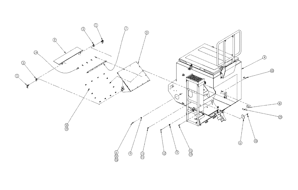 Схема запчастей Case IH 438 - (06-008) - BIN GROUP, DOUBLE BIN, LH, 50 Bin Group