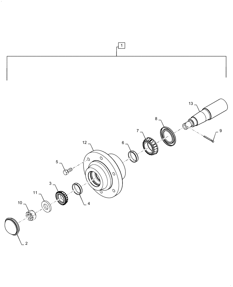 Схема запчастей Case IH TRUE-TANDEM 335VT - (44.100.AA[06]) - 783 HUB AND SPINDLE ASSEMBLY (44) - WHEELS