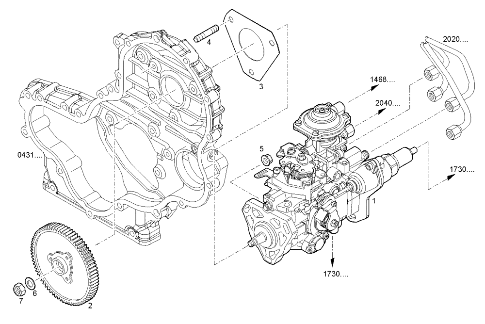 Схема запчастей Case IH F5AE9484A A002 - (1400.447) - INJECTION PUMP ASSY 