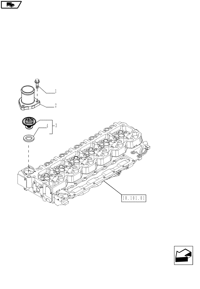 Схема запчастей Case IH MAGNUM 225 - (10.402.01) - THERMOSTAT, ENGINE COOLING SYSTEM (10) - ENGINE