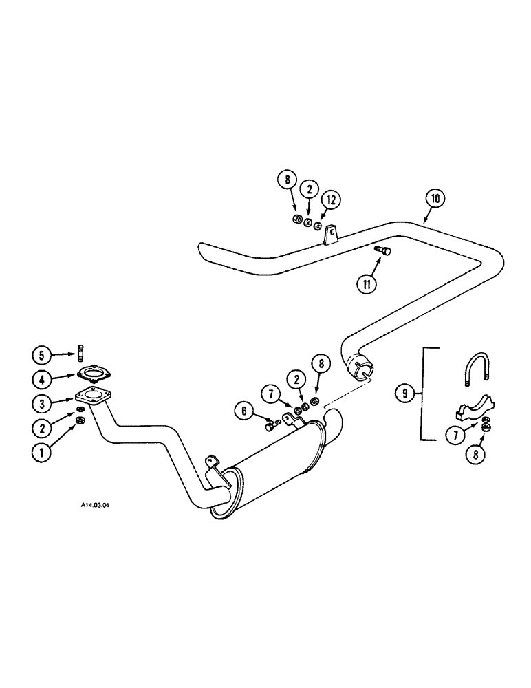 Схема запчастей Case IH 2150 - (2-22) - UNDERSLUNG EXHAUST (02) - ENGINE