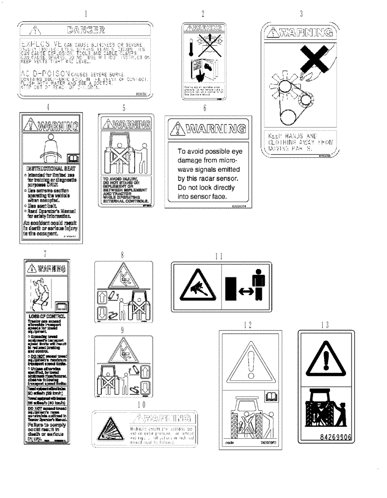 Схема запчастей Case IH MX210 - (09-68) - DECALS (09) - CHASSIS/ATTACHMENTS