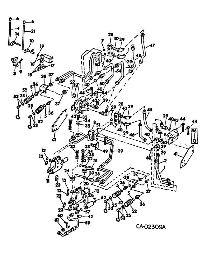 Схема запчастей Case IH HYDRO 100 - (10-37) - HYDRAULICS, AUXILIARY VALVES AND TUBES, FRONT AND REAR (07) - HYDRAULICS