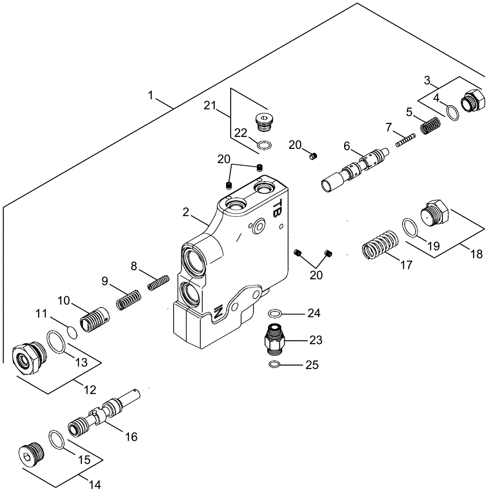 Схема запчастей Case IH MAGNUM 275 - (07-12) - VALVE - HYDRAULIC TRAILER BRAKE (07) - BRAKES