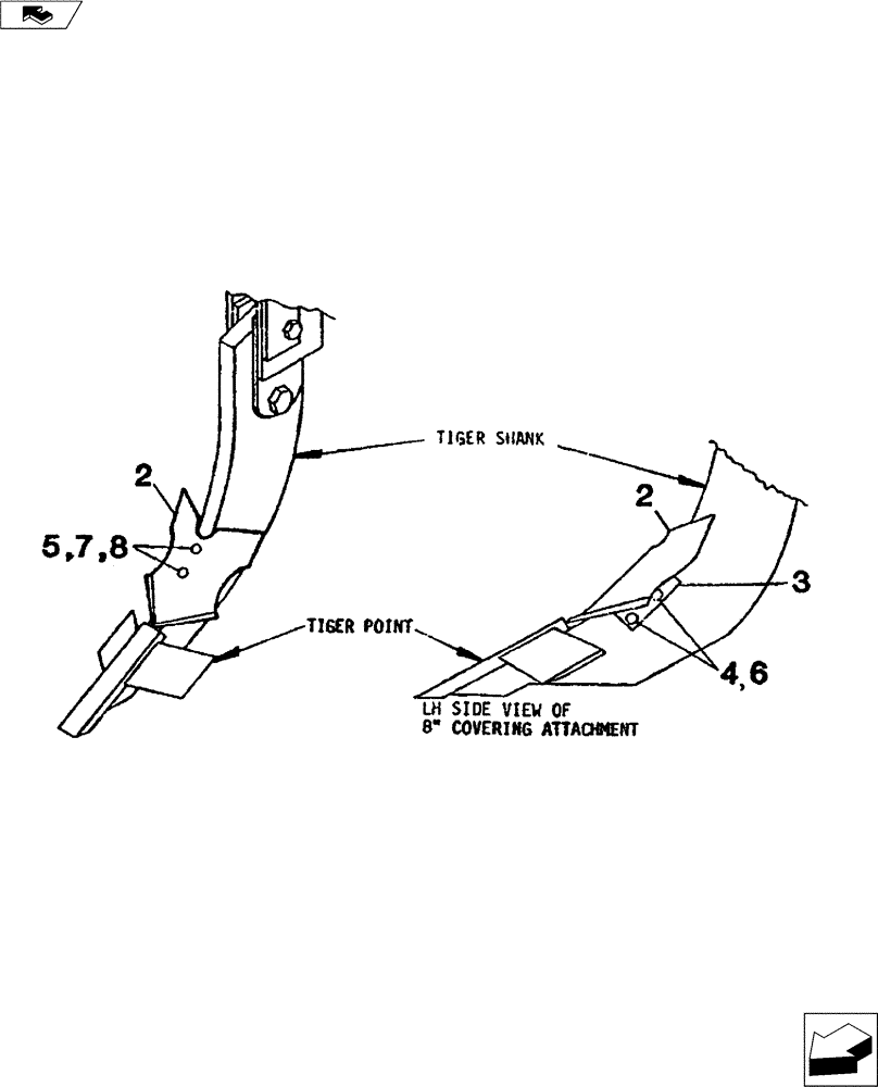 Схема запчастей Case IH TURBO-TIGER - (75.200.05) - 8" COVERING ATTACHMENT (58) - ATTACHMENTS/HEADERS