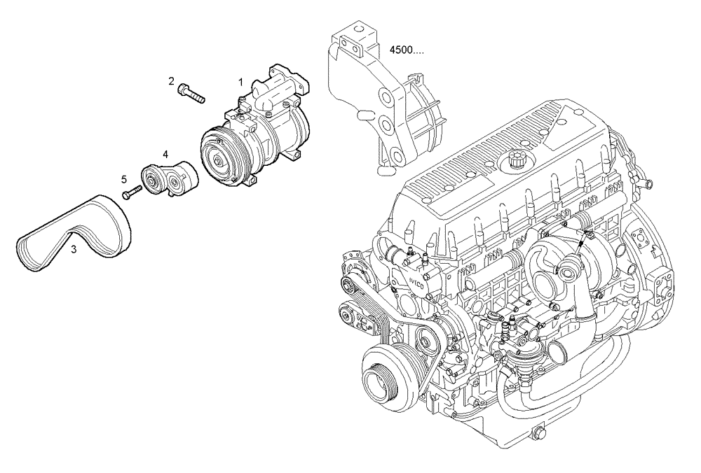 Схема запчастей Case IH F3AE0684D B003 - (3900.020) - COMPRESSOR AIR CONDITIONING 