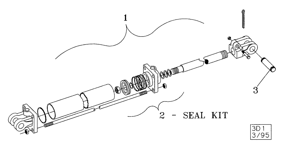 Схема запчастей Case IH 530C - (35.100.03) - HYDRAULIC CYLINDER ASSEMBLY 3000 PSI (08) - HYDRAULICS