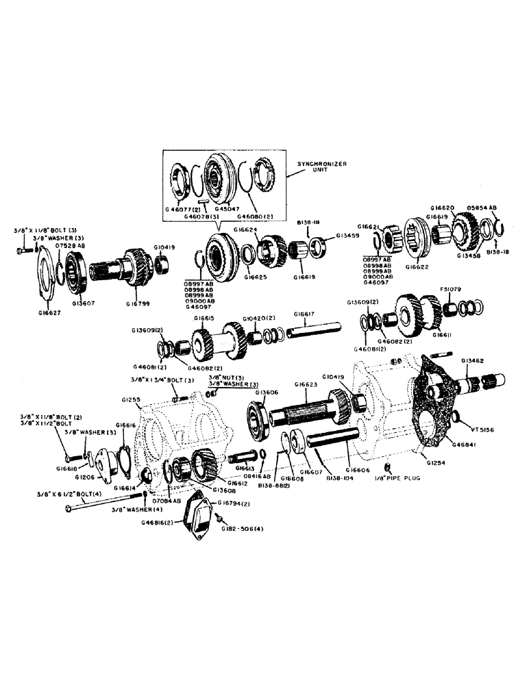 Схема запчастей Case IH 600B-SERIES - (061A) - SHUTTLE AND LOW RANGE GEAR HOUSINGS, 600B SERIES (06) - POWER TRAIN