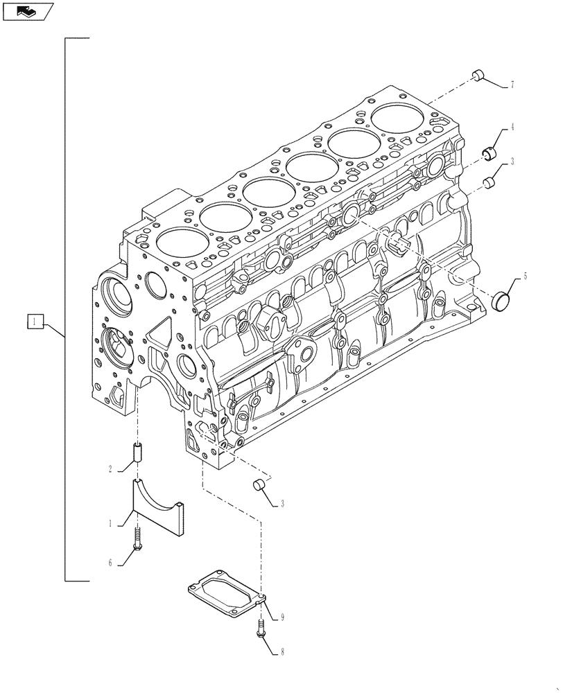 Схема запчастей Case IH 3230 - (10.001.02) - ENGINE CYLINDER BLOCK (10) - ENGINE