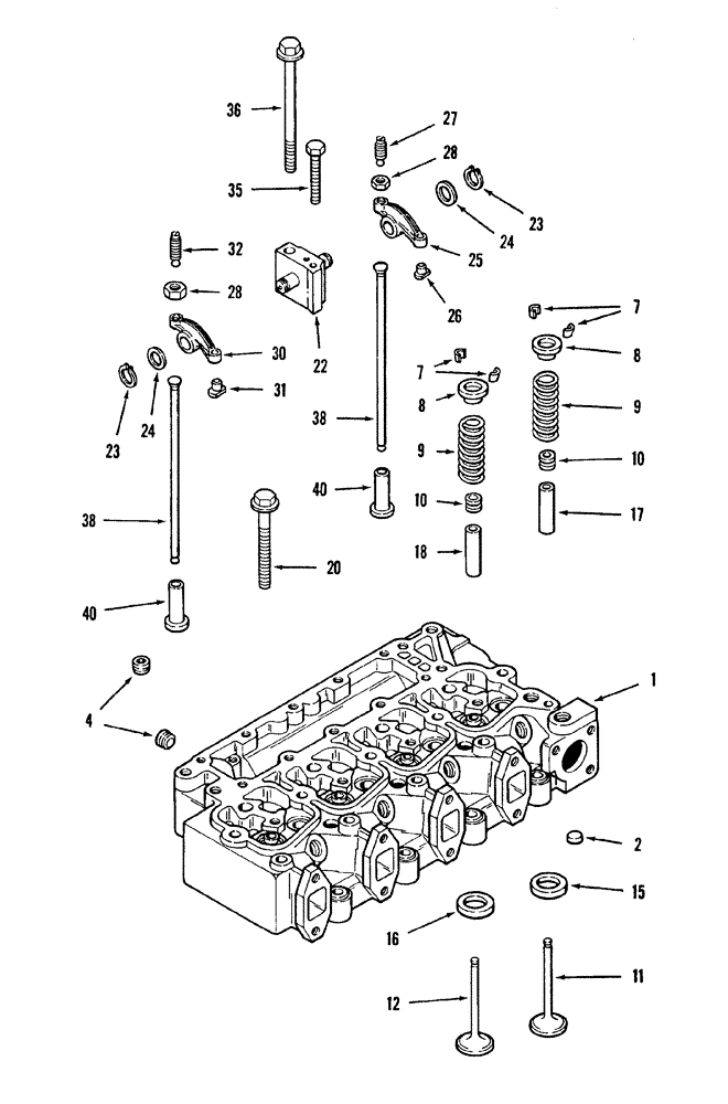 Схема запчастей Case IH 8840 - (10-022) - VALVE MECHANISM (DIESEL) (10) - ENGINE