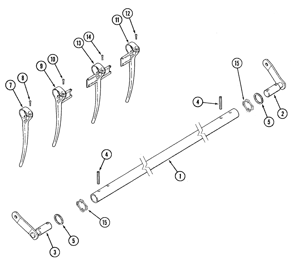 Схема запчастей Case IH 1020 - (09A-10) - PICKUP REEL - BAT AND PLASTIC TINES (FINGERS) - BSN JJC0324999 (09) - CHASSIS/ATTACHMENTS