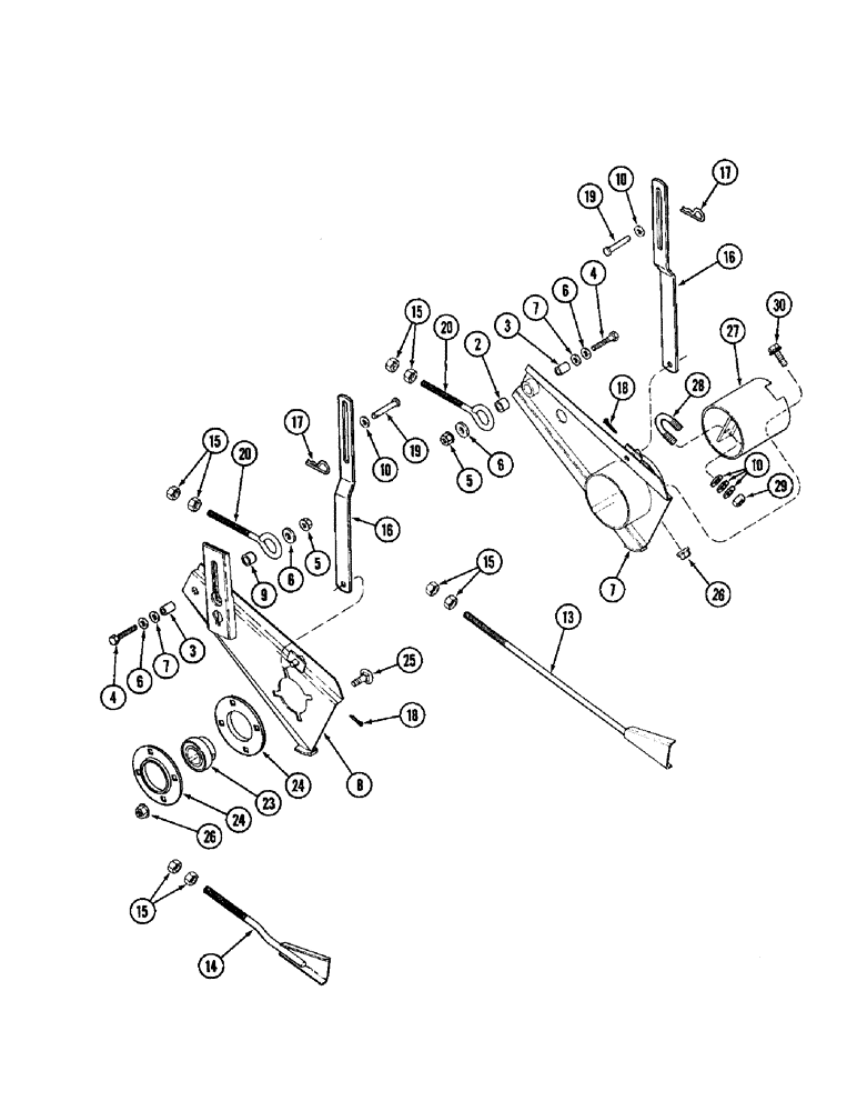 Схема запчастей Case IH 1020 - (9C-08) - AUGER SUPPORTS (09) - CHASSIS/ATTACHMENTS