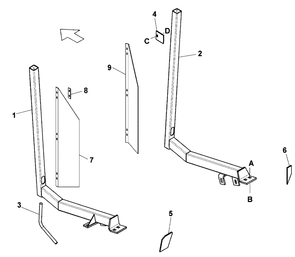 Схема запчастей Case IH 1052 - (09-36) - EUROPEAN HEADER UPGRADES VERTICAL KNIFE SUPPORTS (09) - CHASSIS