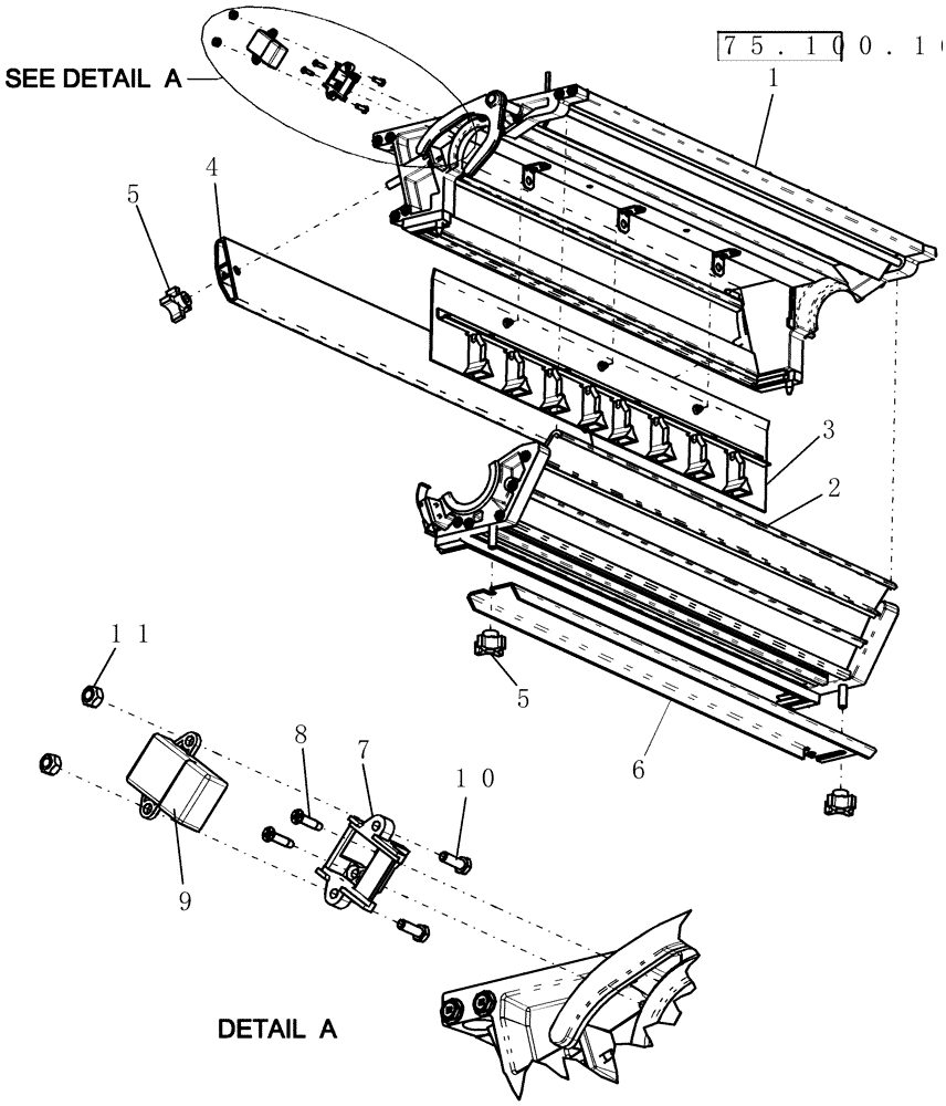 Схема запчастей Case IH 3580 - (75.100.15) - METER DRIVE BOX 28" (75) - SOIL PREPARATION