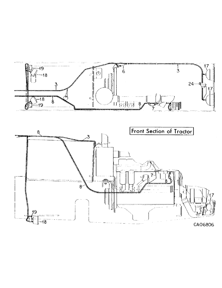 Схема запчастей Case IH 3788 - (08-02[B]) - ELECTRICAL, STARTING AND LIGHTING, FRONT SECTION OF TRACTOR (06) - ELECTRICAL