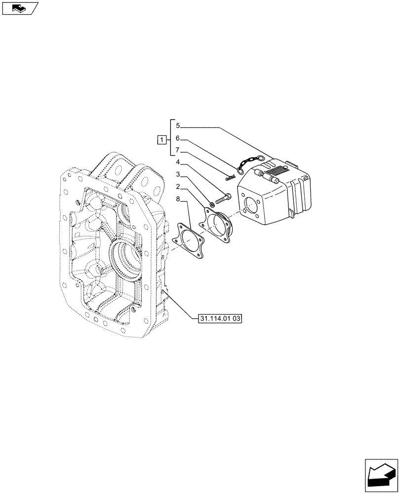 Схема запчастей Case IH PUMA 215 - (31.114.0201) - POWER TAKE-OFF GUARD FLIP UP PERFORATED - POWER TAKE-OFF GUARD (VAR.720816 / 743613) (31) - IMPLEMENT POWER TAKE OFF