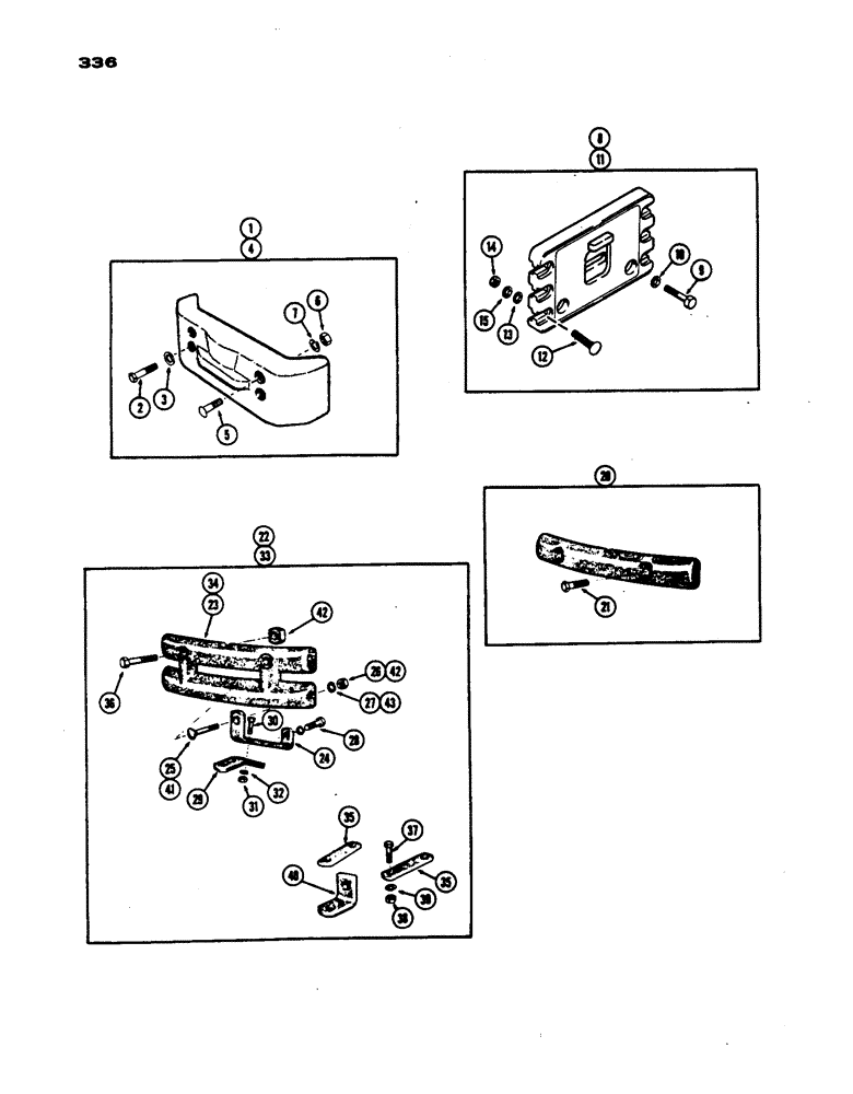 Схема запчастей Case IH 530 - (336) - FRONT END WEIGHTS AND BUMPERS, PRIOR TO S/N 8262800 (09) - CHASSIS