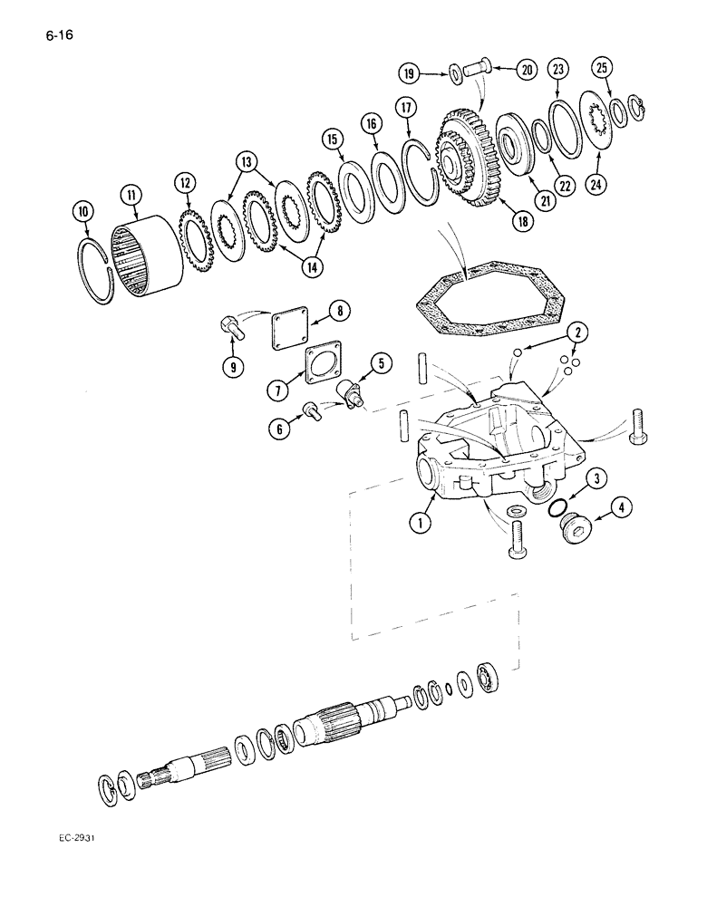 Схема запчастей Case IH 95-SERIES - (6-16) - TRANSFER GEARBOX, MFD AXLE (06) - POWER TRAIN