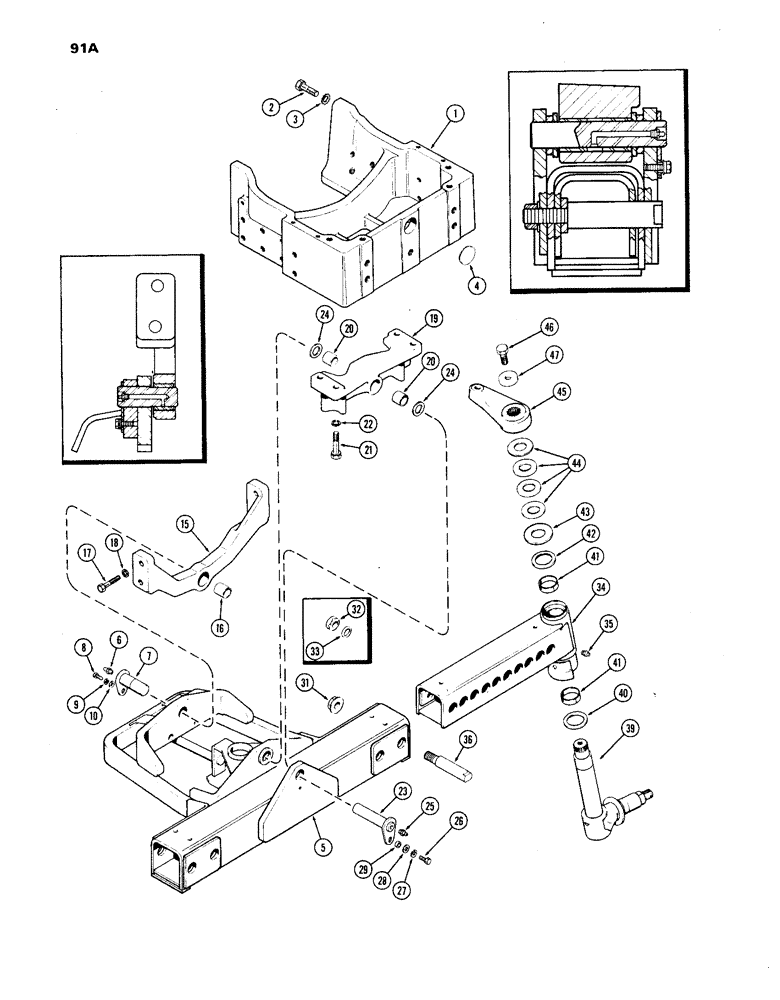 Схема запчастей Case IH 1270 - (091A) - ADJUSTABLE FRONT AXLE, USED PRIOR TO TRACTOR SERIAL NUMBER 8727601 (05) - STEERING